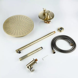 Regadera a muro 25cm Sahara 25d Combo monomando y regadera mano dorado Kand - Kalber