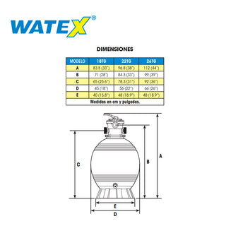 Filtro Watex Gulf 26TG 26" c/val 7 pasos - Watex - Kalber