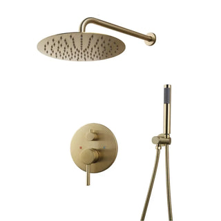 Regadera a muro 25cm Sahara 25d Combo monomando y regadera mano dorado Kand - Kalber
