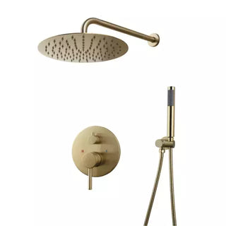 Regadera a muro 25cm Sahara 25d Combo monomando y regadera mano dorado Kand