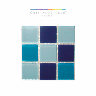 Mosaico Color Mezcla Azules - Cristalo Vitreo - Kalber