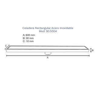Coladera rectangular 60 x 10 Castel - Kalber