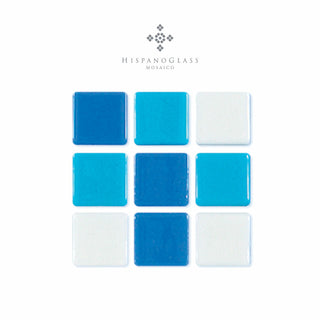 Mosaico Liso Mezcla Barza - Hispano Glass 2.5 x 2.5 - Kalber
